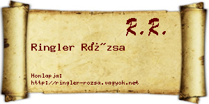 Ringler Rózsa névjegykártya