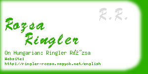 rozsa ringler business card